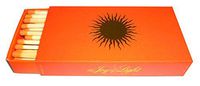 The Joy of Light Designer Matches Gold Sun ON Orange Embossed 4" Collectible Matchbox