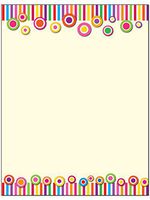 Fun Colorful Border Stationery - 8.5 x 11-60 Letterhead Sheets - Border Letterhead (Colorful Border)