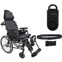 Karman MVP502 20" Width X 18" Depth seat Lightweight Ergonomic Reclining Wheelchair & Free 130 dB Black Personal Safety Alarm/Siren! + Black Belt!