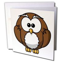 3dRose Cute Baby Cartoon Owl - Greeting Cards, 6 x 6 inches, set of 12 (gc_40783_2)