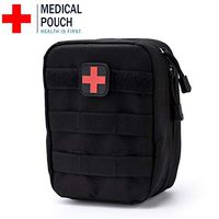 Tactical First Aid Pouch, First Aid Kit Bag Empty for Car, Travel, Sports, Camping, Home, Hiking or Office, Molle EMT Pouches Emergency Survival Kit (Black)