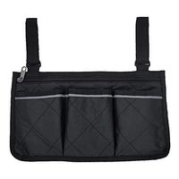 Yunhigh Wheelchair Side Bag - Arm Rest Pouch Wheel Chair Accessories Organizers - Fits for Walkers, Rollators, Scooters (Black)
