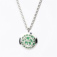 Stainless Steel Vintage Dragon Amulet Aromatherapy Essential Oil Diffuser Perfume Pendant Necklace with 10 pads