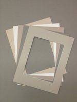 Pack of 10 16x20 Picture Mats, 5 Beige Colors, with White Core Bevel Cut for 11x14 Pictures