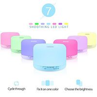 Aelph 110V 500ML O2389YK Colorful RGB Light with Black Remote Control Aromatherapy Oil Diffuser/Portable Ultrasonic Diffuser/Cold Mist Humidifier Waterless Auto-Off