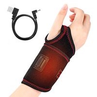 Heating Wrist Brace, Heated Wrist Wrap, 3 Level Temperature with One Button Control, Heat Wrist Hand Support for Carpal Tunnel, Arthritis, Tendonitis, Bruises & Sprains (Not Rechargeable)