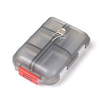 Daimay Portable Travel Organizer Pill Box Pocket Dispenser Prescription & Medication Reminder Jewelry Screws Container - 10 Compartments - Translucent Black