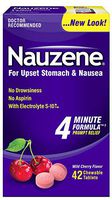 Nauzene Upset Stomach & Nausea Chewable Tablets Wild Cherry Flavor - 42 ct, Pack of 4