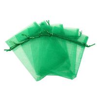 KUPOO Pack of 50PCS 8x12 Inch Organza Drawstring Gift Bag Pouch Wrap for Party/Game/Wedding (Dark Green)