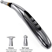 WXCC Electronic Needleless Acupuncture Pen, USB Rechargeable Meridian Acupoint Pen with Replacement Head, 9-Level Strength Acupoint Meridian Energy Pen