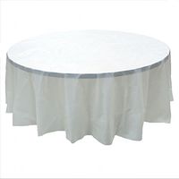 24 pcs (1 case) of Plastic Heavy Duty Premium Round tablecloths 84" Diameter Table Cover - Clear Slightly Frosted