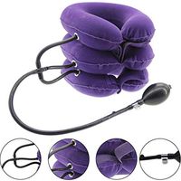 Neck Traction Device Cervical Inflatable Neck Support Brace for Collar Neck Pain and Headache(3 Layers, Purple)