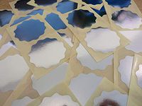 Minilabel 51mm Wavy Edge , Certificate Wafer Company Seal Labels , Stickers For Embossing , Awards & Rewards Shiny Silver