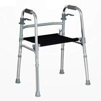 Walkers Disabled Elderly Assisted Rehabilitation Training Armrests Collapsible Light and Solid Gifts (Color : Silver, Size : 5345cm)