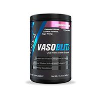 VASOBLITZ Award Winning Dual Nitric Oxide Pre Workout with NO3T Arginine Nitrate,L-Citrulline,Betaine Anhydrous,Calcium Lactate,Caffeine Free for Muscular Endurance(30 Serving, Strawberry Berry)