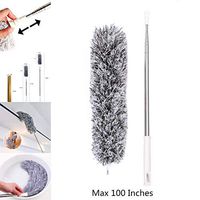 Microfiber Duster for Cleaning with Telescoping Extension Pole BANLANA， 30-100” High Reaching Flexible Cleaning Head,Extendable Cleaner for High Ceiling, Window & Blinds