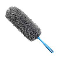 Microfiber Duster with Extension Pole & Bendable Head, Extendable Duster for Cleaning High Ceiling Fan, Interior Roof, Cobweb, Gap Dust- Wet or Dry Use (Gray)