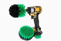 DRILL BRUSH 360 Drill Attachments 3 Pack kit - Power Scrubber Brushes for Drill- All Purpose Cleaning Set for -Kitchen, Bathroom Surfaces,Shower, Tub, Tile,Wall, Stove top,Sink and More