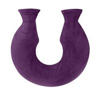 OLizee® 1.6L U-Shaped Neck PVC Odour Free Hot Water Bag with Fleece Cover and Clamp (Purple)