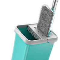 KIRA Flat Mop Bucket Set Bucket Cleaning System Lazy Microfiber Cloth 3-Row Toothed Design Dehydration Decontamination 360° Vertical Storage - 32.510.5130cm/211838cm Floor Cleaning