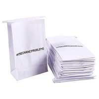 Vomit Bags – 50-Pack Disposable Paper Emesis Bags, Barf Bags Throw Up Puke Bags for Travel Motion Car Aircraft Sickness – Hashtag Pregnancy Problems, White, 6 x 9.7 x 2.6 Inches