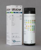 Uriscan Urine Reagent Strip Blood, Glucose, Leucocytes, Nitrite, pH, Protein, U25 - Bottle of 100