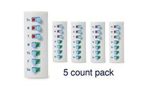Easy Pill Tracker and Reminder System by Take-n-Slide Package of 5 Reusable Strips | Attach to Your Bottle 7 Day Weekly Organizer| Pet Medicine/Vitamin AM/PM | Arthritis Friendly | Use for Travel
