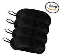 Deluxe Silky Soft Sleep Eye Mask Cover – Black, 4pk