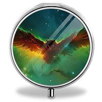 Pill Case - Portable Travel Tablet Medicine Vitamin Pill Organizer Box for Purse or Pocket (Owl Nebula)