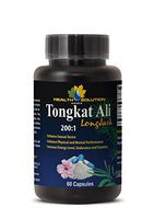 Increase Male Virility - TONGKAT ALI Root Premium Extract 200 : 1 - Tongkat ali Root Extract - 1 Bottle 60 Capsules