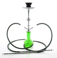 2 hose 20" Green Hookah shisha nargila bar narguile nargile glass water smoking