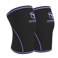 Knee Sleeves 7mm (1 Pair) - High Performance Knee Sleeve Support For Weight Lifting, Cross Training & Powerlifting - Best Knee Wraps & Straps Compression - For Men and Women (Black/Purple, X-Large)