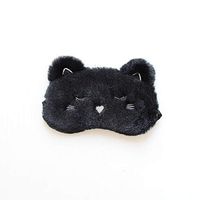 Monai Cute 3D Sleep Mask Plush Animal Sleeping Home Eye Cover for Women Girls Kids (BLACKCAT)