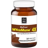 MYcoMune 4X Organic Mushroom Supplement - Reishi, Lion's Mane, Cordyceps, Chaga, Shiitake, Maitake for Immune System, Combat Stress, Build Energy by Pure Essence - 30 Caps