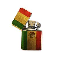 Mexico Flag - Gold Lighter Windproof Flip-Top Refillable with tin Gift Box