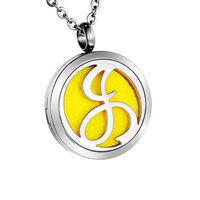 JH Jewelry Monogram Aromatherapy Essential Oil Diffuser Necklace Locket Pendant with 24" Chain + 12 Refill Pads