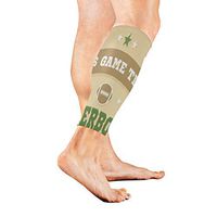 Stretch Sport Calf Sleeve Host A Winning Super Bowl Party Protective Guard for Men Women - Best Footless Compression Socks for Shin Splints, Running,Basketball Football (1 Pair)