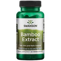 Swanson Bamboo Extract for Hair and Nails Silica Supplement Supports Collagen 300 mg 60 Veggie Capsules