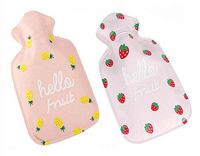 Set of 2 Lovely Mini Hot Water Bottle/Hand Warmer, Light and Handy, 100 ML