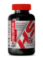 Brain Power - Norwegian COD Liver Oil - Fish Oil Omega 3 dha epa - Cod Liver Oil Supplement - 1 Bottle 250 Softgels