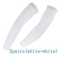 DOFE 2 Pairs UV Protection Arm Sleeves,Sun Protection arm Sleeves,Cooling Sleeves for Men Women Youth.Suitable for Outdoor Sports. (L, 2 White)