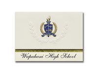 Signature Announcements Wapahani High School (Selma, IN) Graduation Announcements, Presidential style, Elite package of 25 with Gold & Blue Metallic Foil seal