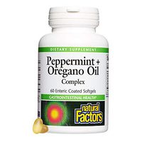Natural Factors, Peppermint & Oregano Oil Complex, Digestive Aid for Gastrointestinal Health, 60 softgels (60 servings)