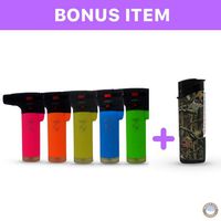 NEON Eagle 4in Torch Refillable Windproof Jet Lighter Pack of 5 & Bonus Lighter