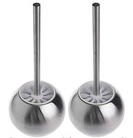 ELITRA - Stainless Steel Compact Toilet Bowl Brush Cleaner and Holder - 2 Pack