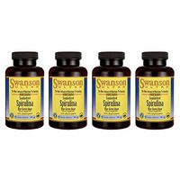 Swanson Std Spirulina Blue-Green Algae 10% Phycocyanin 500 Milligrams 90 Veg Capsules (4 Pack)