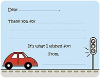 Traffic Fill-in Thank You Note Cards for Kids, 5.5" X 4.25" Notecards with White Envelopes