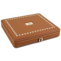 Nibo Brown Leather 20 Count Travel Cigar Humidor