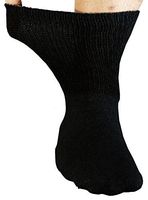 Basico Mens Physicians Choice 12pairs Diabetic Socks Crew Black
