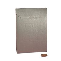 Silver Favor Tab Top Tent Boxes | Quantity: 20 | Width: 3 1/2" Gusset - 1 3/4"